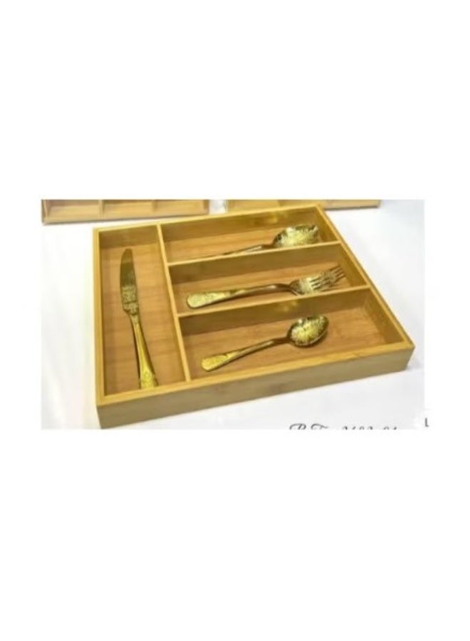 منظم معالق وشوك خشب متعدد الأقسام، تصميم عملي لترتيب أدوات المائدة داخل الأدراج، مناسب للمطبخ والاستخدام اليومي - Image 4